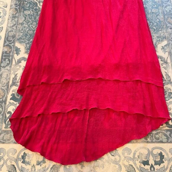 Mlle Gabrielle 1XL Dark Pink Dress Hi-Low Layered Very Sexy LikeβNEW - Picture 2 of 10